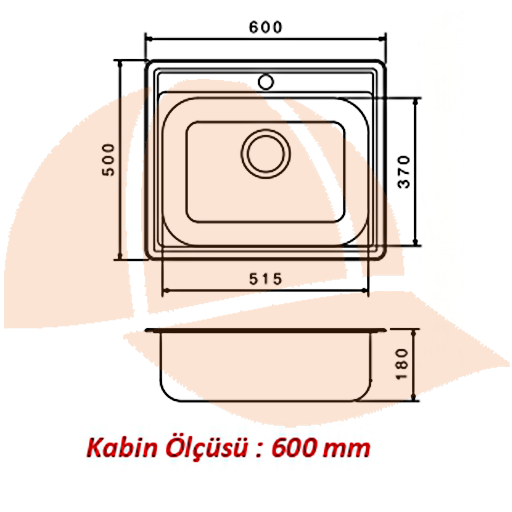 ALESS 60 X 50 Mutfak Eviyesi 6050gr Keten Dokulu